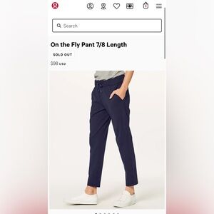 (brand new) Lululemon On the Fly Pants 27” - Size 2